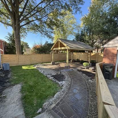 Residential yard with refreshed mulch