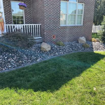 Clean landscape design details at finished home